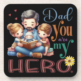 Familie lezen Tijd papa Je bent mijn held Bier Onderzetter