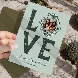 Familie Liefde Doodle Foto Kerstmis Feestdagenkaart