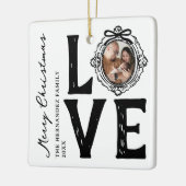 Familie Liefde Doodle Foto Kerstmis Keramisch Ornament (Links)