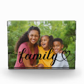 Familie Liefde Zwarte Script Aangepaste Horizontaa Fotoblokken (Voorkant)
