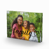 Familie Liefde Zwarte Script Aangepaste Horizontaa Fotoblokken (Rechts)