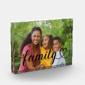 Familie Liefde Zwarte Script Aangepaste Horizontaa Fotoblokken (Links)
