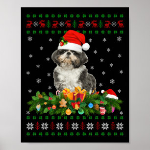 Familie Matching Xmas verlichting Ugly Shih Tzu Ch Poster