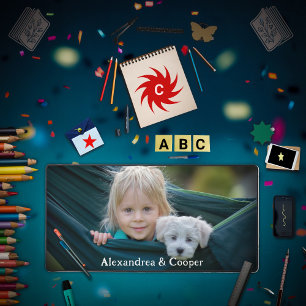 Familie Meisje Puppy Hond Pet Foto Modern Bureaumat