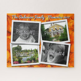 Familie Memories 4 x aangepaste foto's Uitdagingsg Legpuzzel