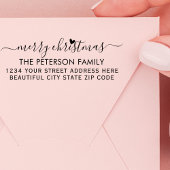 Familie Merry Kerstscript Retouradres Zelfinktende Stempel