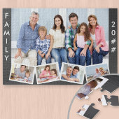 Familie met Editable Year ZigZag Photo Collage Legpuzzel