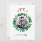 Familie met kerstfeest feestdagenkaart (Voorkant)