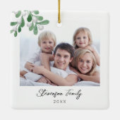 Familie met kerstfeest keramisch ornament (Achterkant)