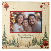 Familie met kerstfeest tegeltje (Voorkant)