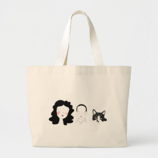 Familie - minimaal karakter ontwerp grote canvas t grote tote bag