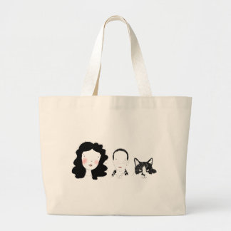 Familie - minimaal tekenontwerp grote tote bag