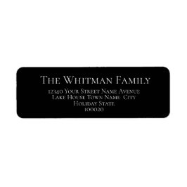 Familie minimalistisch zwart retouradres etiket