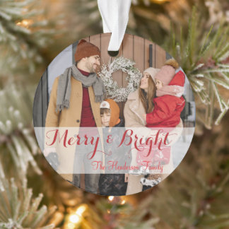 Familie minimalistische kerstfoto ornament