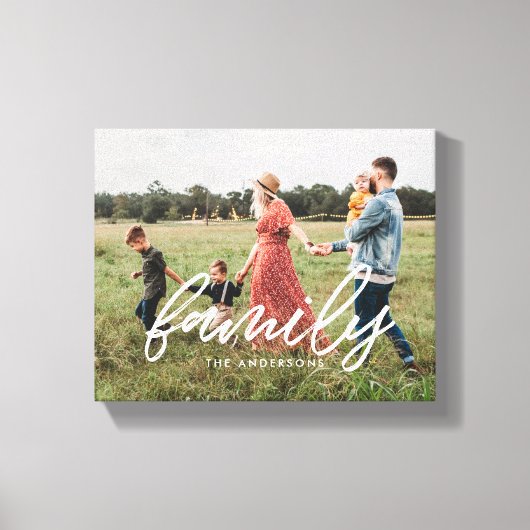 Familie Moderne typografie overlay foto Canvas Afdruk (Voorkant)