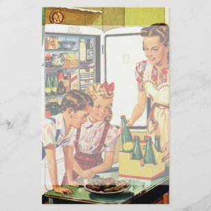  familie, moeder met Kinder, snacks in de keuken Briefpapier