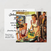  familie, moeder met Kinder, snacks in de keuken Kaart (Voorkant / Achterkant)