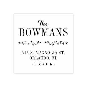 Familie Monogram Adres Stempel
