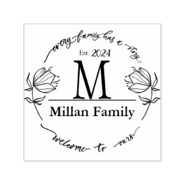 Familie Monogram Boerderij thema Zelfinktende Stempel