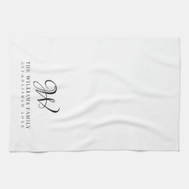 Familie Monogram Elegant Script Keuken Theedoek