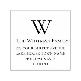 Familie Monogram Minimalistisch Retouradres Zelfinktende Stempel