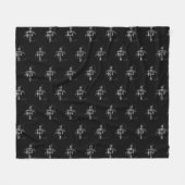 Familie Monogrammed Zwart Fleece Deken (Voorkant (Horizontaal))