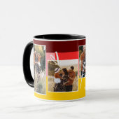Familie Multi Foto Collage Hart Script Koffie Mok (Voorkant links)