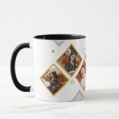 Familie Multi Foto Collage Hart Script Koffie Mok (Links)