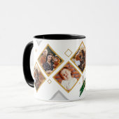 Familie Multi Foto Collage Hart Script Koffie Mok (Voorkant links)