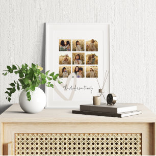 Familie multi foto crème hart elegant stijlvol canvas afdruk
