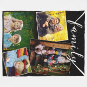 Familie Multi Photo Gallery Collage Stijlvol Moder Fleece Deken (Voorkant (Horizontaal))