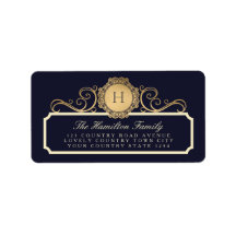 Familie  Navy Gold Monogram Adres