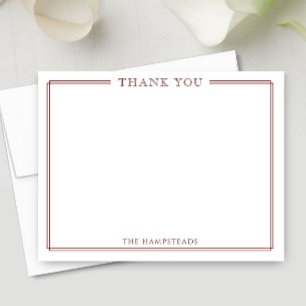 Familie of koppels Elegant Donkerrood Stationery Bedankkaart