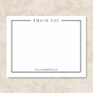 Familie of Koppels Elegant Zwart Wit Stationery Bedankkaart