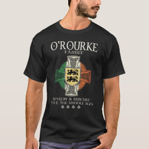 Familie O'Rourke arm Ierland Iers Keltisch kruis T-shirt
