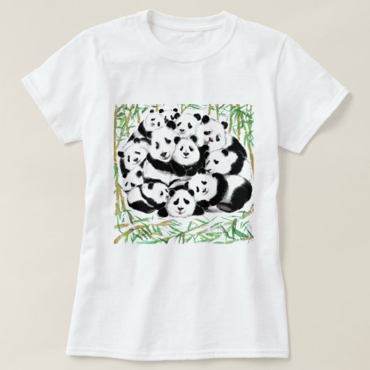 Familie Panda's T-shirt Grappig (Design voorkant)