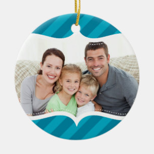 FAMILIE PHOTO HANUKKAH ORNAMENT bold bright stripe