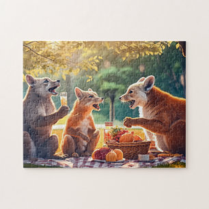 Familie Picknick Afbeeldingen Fotopuzzels Picknick Legpuzzel