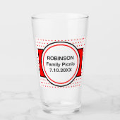 Familie picknick rode stippen glas (Voorkant)