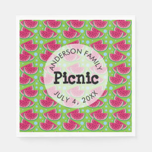 Familie Picknick Watermeloen Patroon Servet