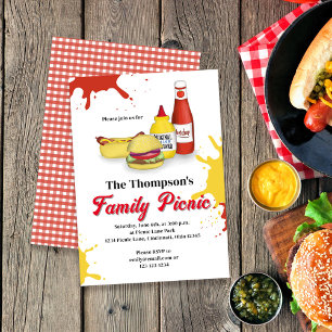 Familie Picknick Zomer BBQ Custom Kaart