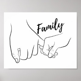 Familie Pinky Promise Minimale Lijn Kunst Eenvoudi Poster
