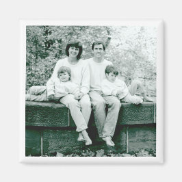 Familie Portret Classic Zwart Wit Foto Keepsake Magneet