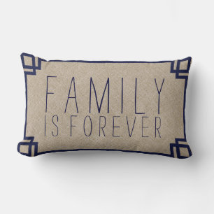 Familie Quoter Beige Faux Linen Blue Lijst 2 Kussen