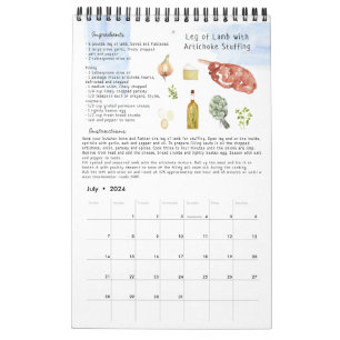 Familie Recept Erfstuk Aandenken Waterverf Kalender