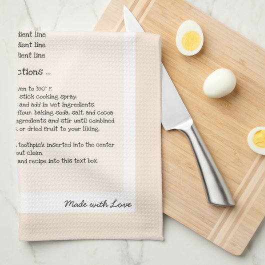 Familie Recept Keepsake erfstuk tekst Theedoek (Quarter Fold)