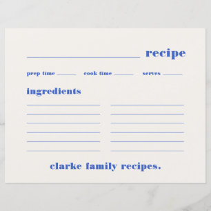 Familie Recepten Retro Blue Recept Kaart