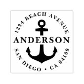Familie retour adres met anker, bruiloft  zelfinktende stempel (Design)