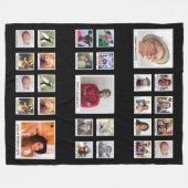 Familie Retro fotocollage groot Fleece Deken (Voorkant (Horizontaal))