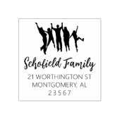 FAMILIE RETURN ADDRESS JUMP RUBBER STEMP RUBBERSTEMPEL (Afrduk)